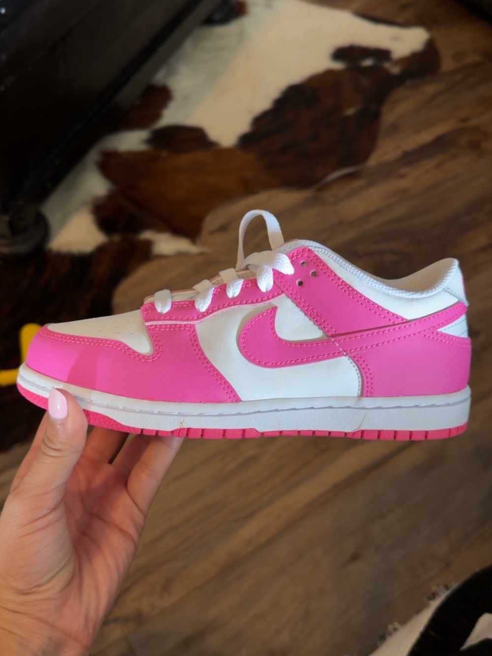 Nike Kids Pink and White Low-Top Sneaker